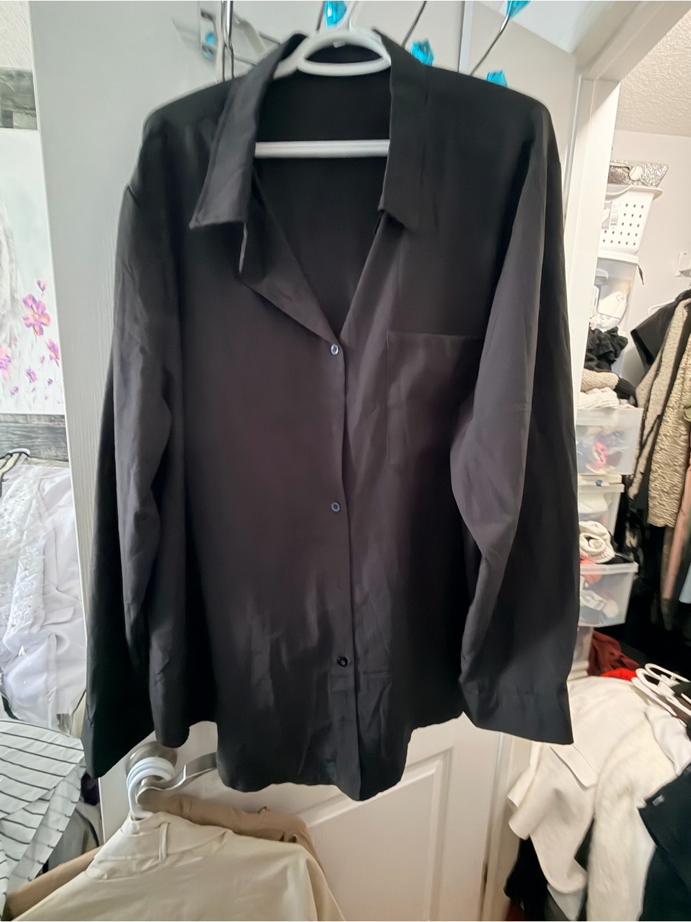 Classic Black Women's Button-Up shirt